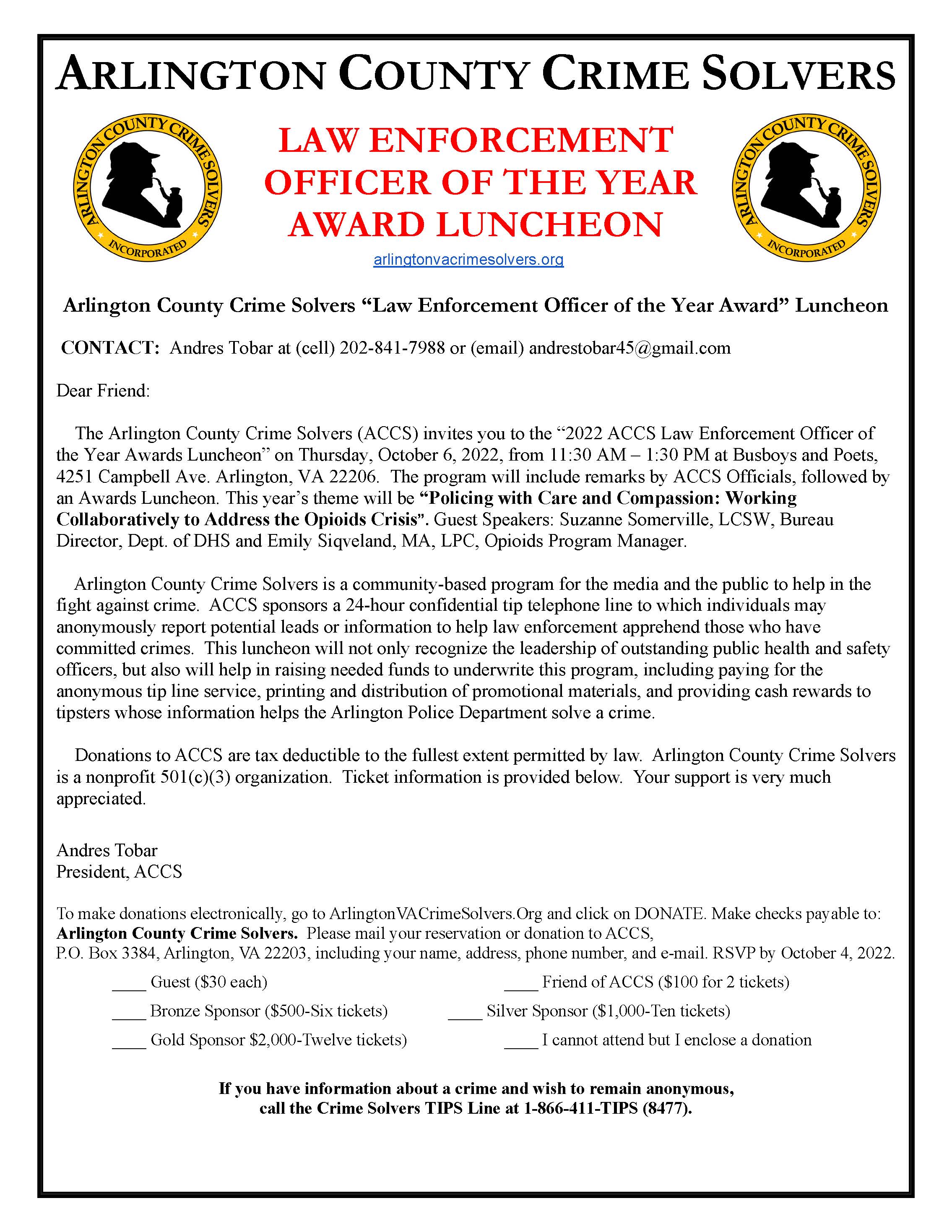 Law Enforcement Officer of the Year Award Luncheon